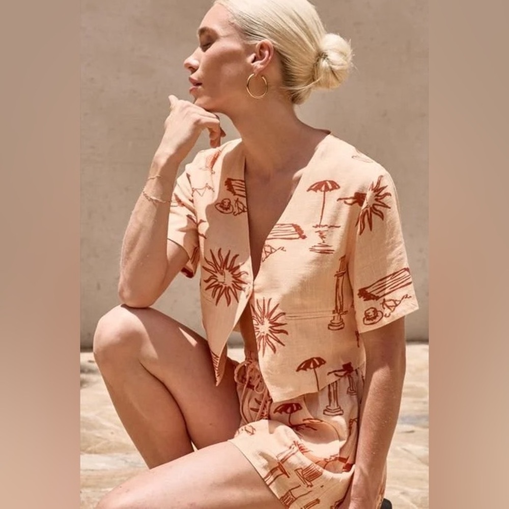 VRG GRL Florentine Top and Ryder Shorts Set in Skyros Print